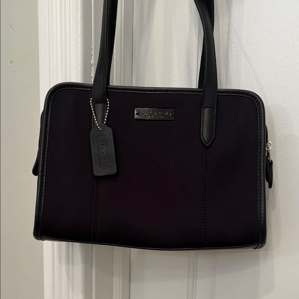 Vintage Coach Black East West Neo Shoulder Bag with Leather Handles Style No6214